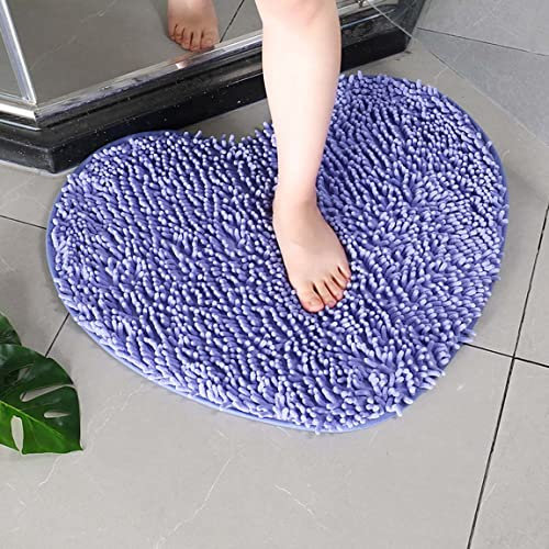 EN AyuL Tappetino da bagno in microfibra a forma di cuore, tappetino da bagno assorbente in ciniglia, 50 x 60 cm, 70 x 80 cm, tappetino da bagno per cucina, camera da letto, dormitorio, piscina, bagno
