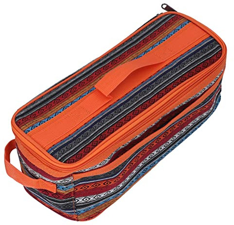 Camping Travel Cooking Utensils Organizer, Widened Design Oxford Cloth National Style Camping Utensils Storage Bag Large Capacity for BBQ Classic Fine Rhombus