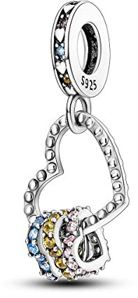 NARMO 925 Sterling Silber Charms für Armbänder Original Bead Charm für Pandora Armband Herz Dangle Charms