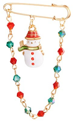 TianWlio Weihnachtsbrosche Weihnachtsmann Schneemann Weihnachtsbaum mit Quaste Kette Emaille Anstecknadeln Weihnachtsschmuck Geschenk für Frauen Mädchen WM Brosche (A, One Size)