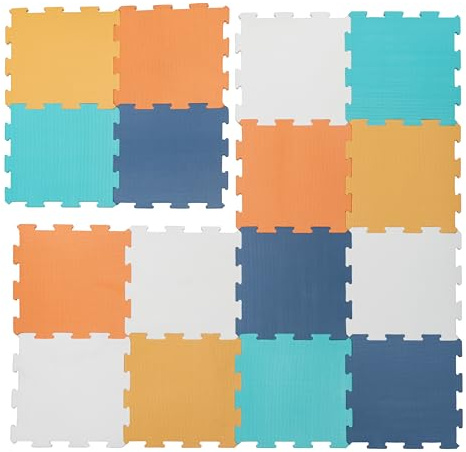 Enovoe Baby Play Mat for Floor - Non-Toxic, Interlocking EVA Foam Mats -16 Pcs - Cushioned Foam Puzzle Floor Mat for Kids & Infants - Ideal for Playrooms, Nurseries, and Home Gyms (12 x 12)