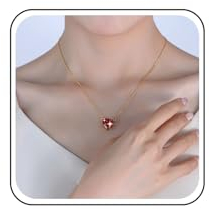 TseenYi Rubin Kristall Herz Halskette Liebe Herz Anhänger Choker Halskette Rotes Herz Edelstein Halskette Rubin Liebe Halskette Minimalistisch Gold Kette Halskette Kettenschmuck Für Frauen Und Mädchen