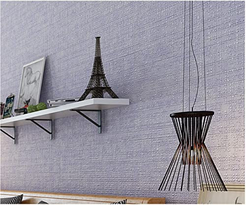 CULTS Light Purple Wallpaper 0.53 m x 9.5 m Modern Minimalist Solids Non-Woven Wallpaper 3D Linen Pattern Wallpaper Roll Decoration for Livingroom Bedroom Kitchen