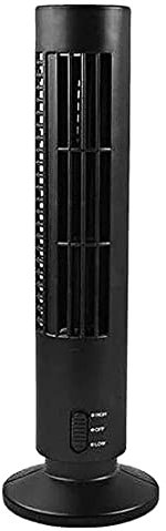 NIDONE Small Tower Fan, 33cm Bladeless Fan, Oscillating Tower Fan Stand Fan, 2 Speeds, Quiet Desktop Vertical Fan for Bedrooms, Living Rooms, Kitchen, Black