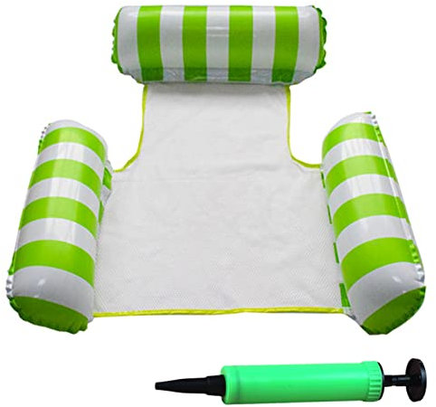 Fauteuil Gonflable Piscine,Bouée Piscine Adulte,Multi-Usage Matelas Piscine, Accessoires Piscine,Pliable Hamac Gonflable,Chaise Longue Flottante Confortable pour Plage,Partie,Vacances,Piscine (Vert)