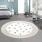 CARPETIA Kinder-Teppich weich Rund pflegeleicht Creme-grau Punkte-Umrandung 120 cm rund