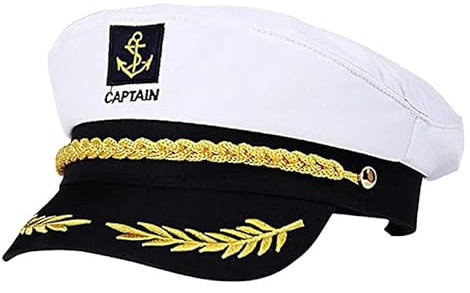 eBoutik - Chapeau de capitaine marin, lunettes et accessoires - Accessoires de déguisement de cosplay, capitaine de fête adulte, marin, chapeau bleu marine - fête de cerf d'été, anniversaire (chapeau)