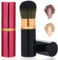 Reise-Make-up-Pinsel, 2 stück Einziehbare Foundation-Bürste Tragbare Kabuki-Bürste Gesichts-Rouge-Bürste mit Abdeckung für Blush,Bronzer,Buffing,Highlighter Flaw less Powder Cosmetics (Rot & Schwarz)