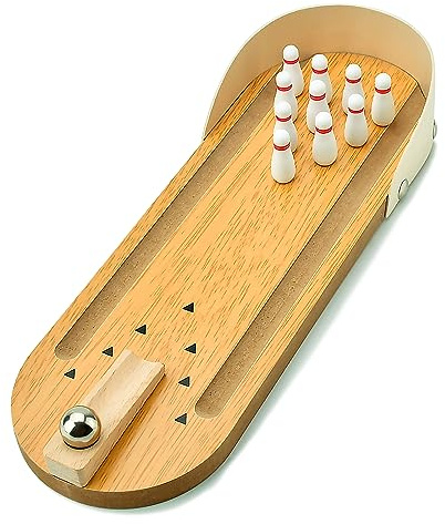 Tabletop Mini Bowling Game Set: Funny White Elephant Gifts for Adults Men Women Christmas Stocking Stuffers for Teens Boys Girls Kids Wooden Home Bowling Alleys Office Desk Toys Stress Relief Gadgets