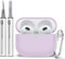 MOLOPPO AirPods 3 Case Cover, Silicone Protective Accessories Skin with Keychain and Clean Pen Compatible with Apple AirPod 3rd Generation 2021 for Women Men,Front LED Visible-Lavender