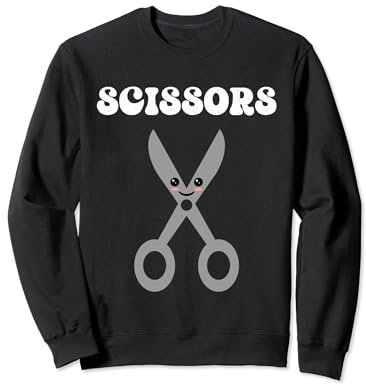 Stein, Papier, Schere, passende Gruppe, Halloween-Kostüm Sweatshirt
