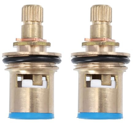 Homoyoyo 2pcs Faucet Spool Hot Tap Valves Water Faucet Accessories Metal Water Faucet Valves Tap Valves Core Hot and Cold Faucet Valves Core Copper All Bronze Ceramics