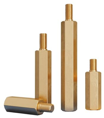Pilar de cobre Hexagonal M2-M4 placa base de ordenador Pilar de aislamiento Hexagonal, M2x12+4mm, 50 piezas