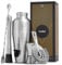 VonShef Cocktail Shaker Set, Silver 6pc Set with 550ml Parisian Cocktail Shaker, Professional Bartender Set for Home Bar, Including Strainer, Muddler, Jigger & Other Bar Accessories, Gift Box Included