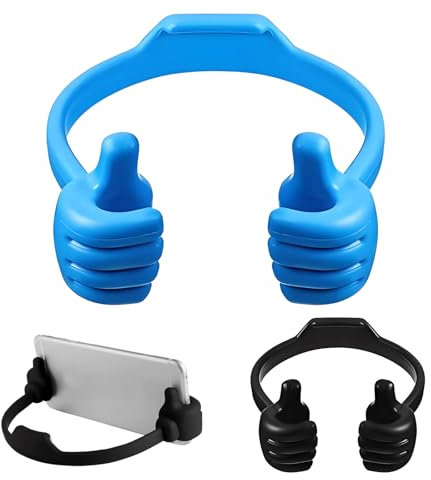 Thumbs Up Schreibtischhalterung, Breakdance-Design, universeller flexibler Ständer für Tablets, Smartphones, iPad, Samsung und mehr, Schwarz und Blau, 2 Stück
