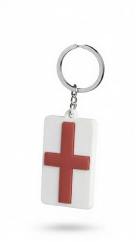 England Flag Keyring Soft Silicone Key Fob England Great Britain UK Country Keychain Keepsake Souvenir Gift Car Keys House Keys Ring Charm Jewelry Gift