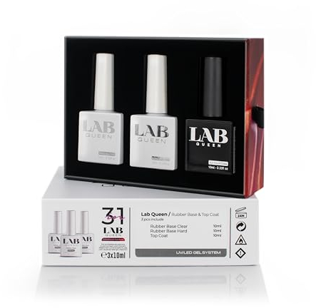 Lab Queen® | Base und Top Coat UV-Gel - Versiegelungsgel für Gelnägel Ohne Schwitzschicht, Peel Off Design, Topcoat für Nägel und Nagellack, Nail Polish Base für Perfekte Nägel