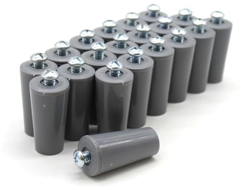 DOJA Barcelona | Butée Volet Roulant | 20 Pieces | Butoir Volet Gris | L: 40mm | Butee Tampon pour Volet Roulant en PVC | Pieces Pour Volet Roulant, Accessoires Pour Rideaux, Arret De Volet