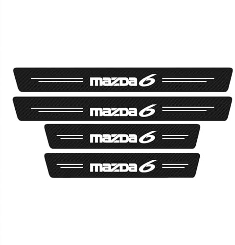 VAEVEN 4Pcs Car Door Sill Protector for Mazda 6 GG GY GT GH GJ GL 2021 2020 2019-2003, Carbon Fiber Door Sill Threshold Protective Sticker, Scratch Resistant Door Sill Protection, Auto Accessories