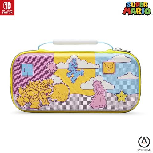 PowerA Protection Case for Nintendo Switch, Switch Lite & OLED Model, Hard Shell Protective Pouch with Carry Handle and 9 Game Cards Storage, Official: Mario Mushroom Kingdom Pop Art