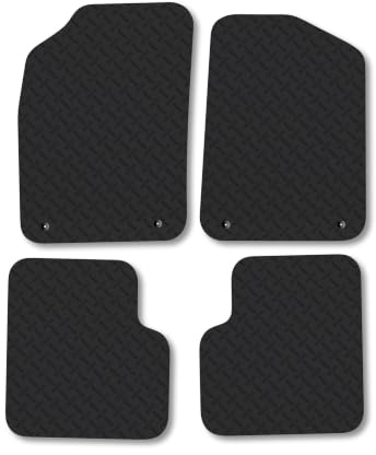 Fiat 500 (2012-2024) 5mm Rubber Car Mats | Heavy Duty Rubber Tailored Fit Floor Mats Full Coverage Durable Waterproof Accessories Easy Clean Anti Slip Made in the UK