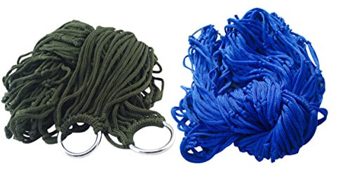 Kisangel 2pcs Outdoor Hängematten Nylon Seil Freizeit Schaukel Bett Mesh Hängematte Camping Schaukel Bett