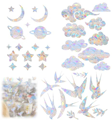 34 Stück Suncatcher Sticker Sonnenfänger Fenstersticker Prisma Fensteraufkleber Sun Catcher Sticker Regenbogen Fenster Geeignet Für Glas In Home Office Klassenzimmern