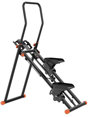 Escaleras stepper para el gimnasio en casa, escalada aeróbica plegable con resistencia ajustable y pedales, máquina de escalada vertical para entrenamiento de cuerpo completo con paso extendido