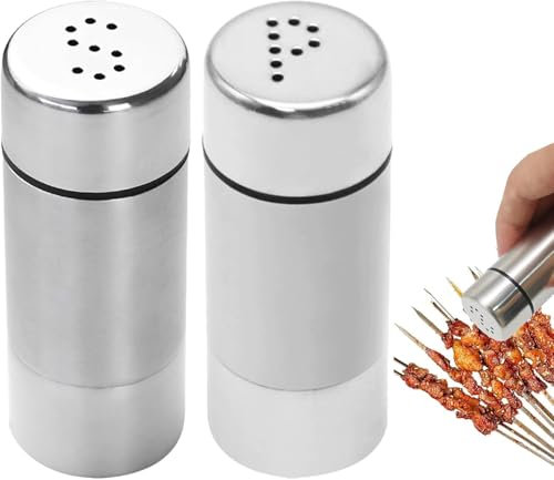 2 Stück Salz und Pfefferstreuer aus Edelstahl Salzstreuer mit Deckel & Gewürzstreuer Set für Küche, Camping und Reise Premium Salz, Pfefferstreuer wie WMF, Praktische Gewürzdose für Salz & Pfeffer