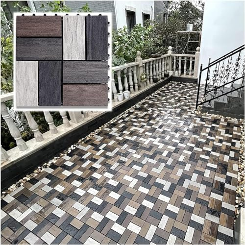 KjoiDWz Wood Shower Bath Mat Wooden Interlocking Decking Tiles Splicing Pedal For Patio Balcony Terrace(2pcs)