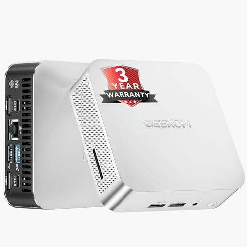 GEEKOM A7 2026, AMD Ryzen 5 7545U, DDR5 16GB RAM(Expandable) & 500GB SSD | 2026 Best Business mini pc, Quad 8K Display, USB4, Dual HDMI, WIFI 6E & BT5.2 for Business/Video Editing/Design/School
