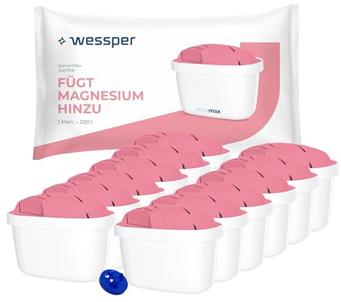 Wessper Magnesium filter, Zusätzlichen PIN für Brita Kanne - 12 Stück | Magnesium Wasserfilter kartusche, kompatibel mit Dafi, BWT Aquaphor zusätzlichen pin kompatibel mit Brita Kanne