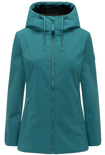 MARIKOO Damen Softshelljacke (XS-3XL) - wasserabweisend mit Kapuze, 3 Taschen - N130