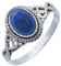 mantraroma Ring Damen Silber 925 Lapis Lazuli Edelstein blau ausgefallen verspielt