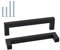 goldenwarm 1 Stück Schwarz Möbelgriff Edelstahl Stangengriff Relinggriffe LSJ12BK160 Bohrlochabstand 160mm Küchengriff Schrankgriffe Schubladengriffe Quadratischer Griff