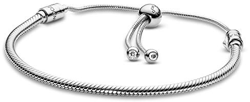 Pandora Moments Schlangen-Gliederarmband mit Schiebeverschluss Silber 28 cm