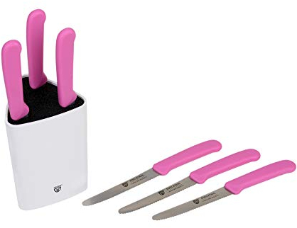GRÄWE Universal-Messerblock, klein, weiß mit 6 Brötchenmessern