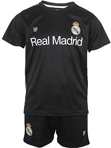 Real Madrid Trikot + Shorts Offizielle Kollektion – Kinder 110 Schwarz