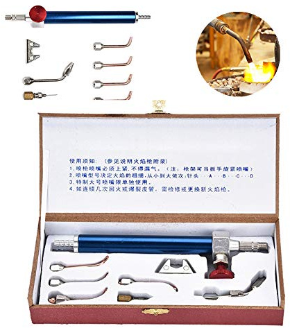 Taidda - Lampe de poche à oxygène pour soudure bijoux avec 5 embouts pour bouteilles d'oxygène, durable pour la réparation et la construction