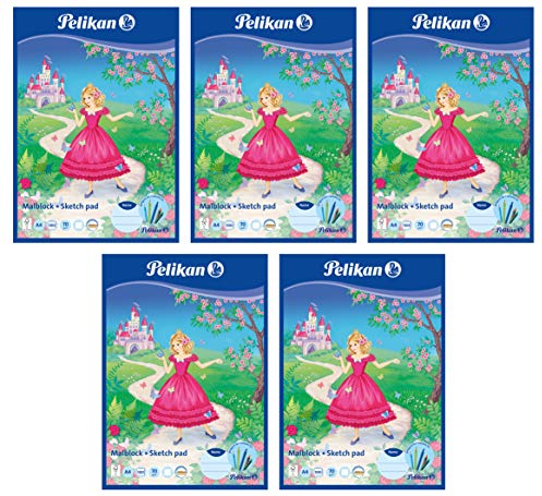 Pelikan Malblock DIN A4 / 100 Blatt VE=1 (Chlorfrei, 70 g/m²) (Pink, 5 Block)