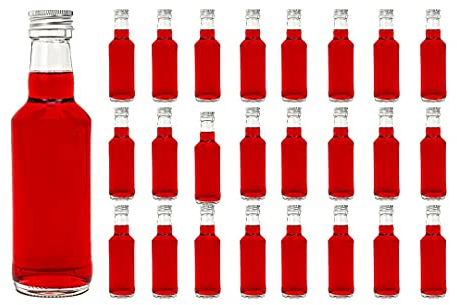 casavetro 16, 24, 30 Stück Kleine Saftflasche Likörflaschen Smoothie Schnapsflaschen Flaschen mit Schraubverschluss 0,2 Liter (30 Stück)(Monopol 200)