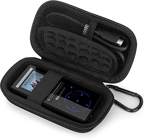 Tasche Case für AGPTEK/SuperEye/Soulcker/COVVY/Aigital/IHOUMI MP3 Player Bluetooth, Hart Reise Tragen Etui Hülle (Black)