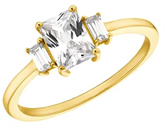 Amor Ring 925 Sterling Silber Damen Ringe, mit Zirkonia synth., Gold, Kommt in Schmuck Geschenk Box, 2035662