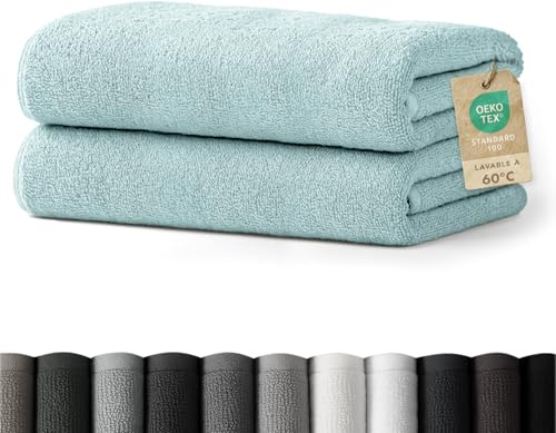 Blumtal Premium Frottier Handtücher Set 2 teilig 100% Baumwolle - Oeko-TEX zertifiziertes Towel 2X (50x100 cm) - Ultra saugstarkes Frottier Handtücher Set waschbar °60 - Towel - Handtuch Braun