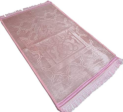 Sehr weich Gebetsteppich Sejjade Seccade Farbecht Namazlik (Rosa)