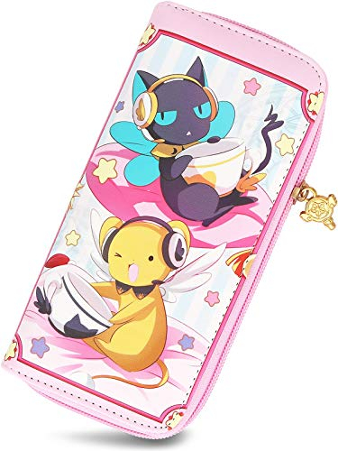 Roffatide Anime Cardcaptor Sakura Geldbörsen für Frauen Kunstleder Pink Long Wallet Damen Geldbörse