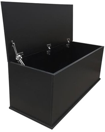 VDD Aufbewahrungsbox Holz - Spielzeugkiste - Deckenkiste - 100 cm breit - Schwarz