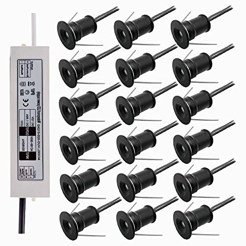 AMDHJ Mini Spot encastrable à LED, 1W 12V, Lampe de Spot d'intérieur, éclairage de Cave à vin, plafonnier encastré avec Pilote de 30W, Paquet de 18 (Couleur : Warm White 3000K, Size : 120 Degrees)