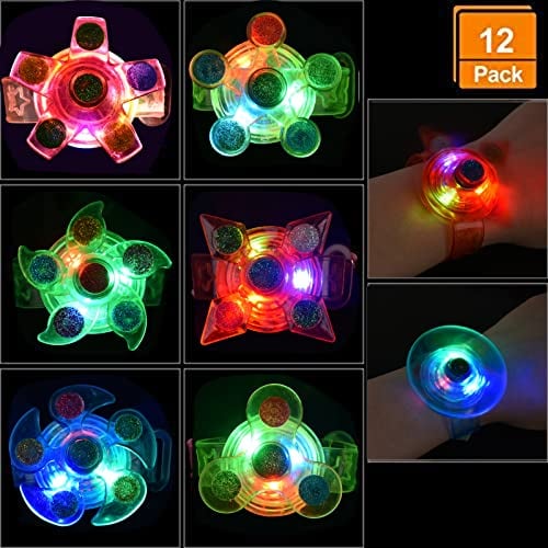 Willingood 12 Stück LED Armbänder Leuchtspielzeug,Mitgebsel Kindergeburstag Gastgeschenke für Junge Mädchen Kinder, LED Flash Light Armband Kleine Geschenke für Weihnachten,Hallowen,Geburtstag,Party
