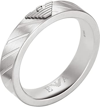 EMPORIO ARMANI Ring Für Männer Essential, Länge: 26mm, Breite: 26mm Silberner Edelstahlring, EGS2924040